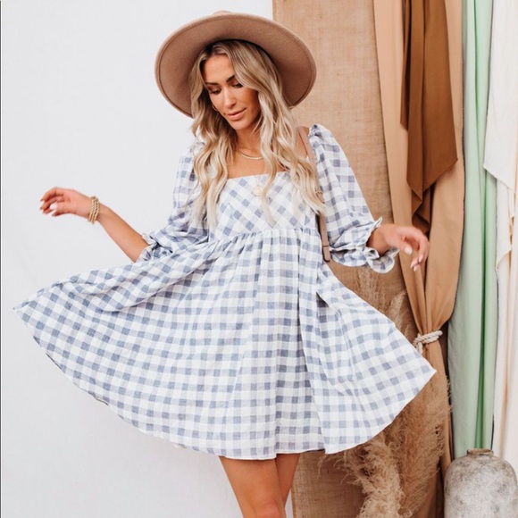 BNWT Reality Check Pocketed Babydoll Dress - Blue - Picture 8 of 10